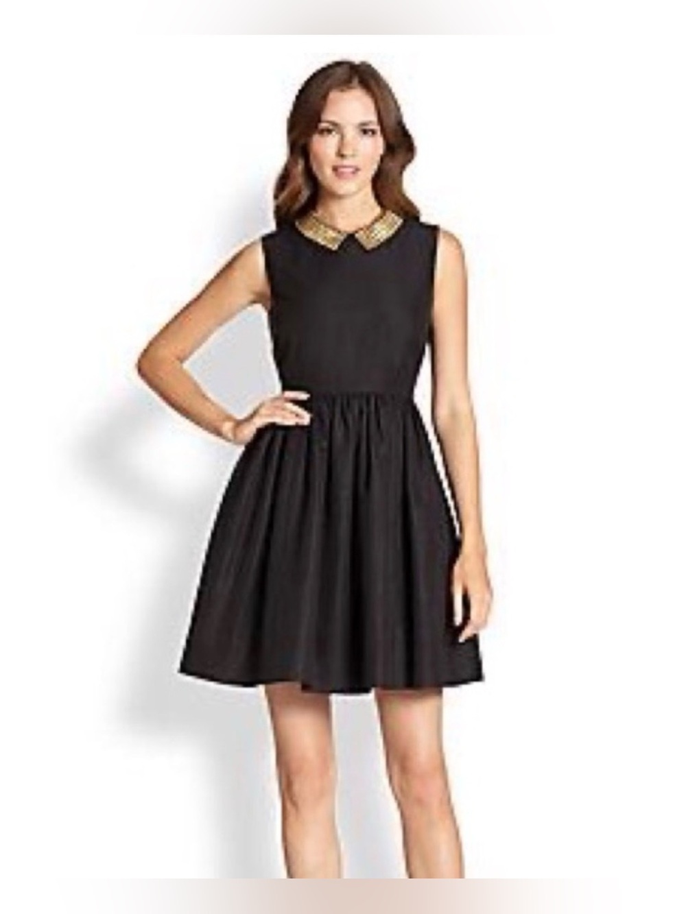Kate Spade New York Laurence Stud Collar Dress Women Silk Blend Size 10